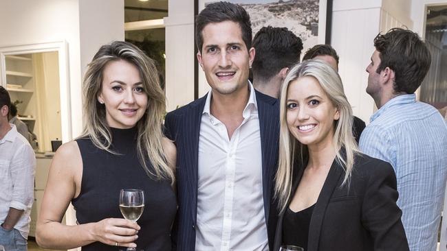 Tom Hawley with Tom Mark Henry principal architect Chloe Matters (left) and Belle market editor Lucy McCabe.