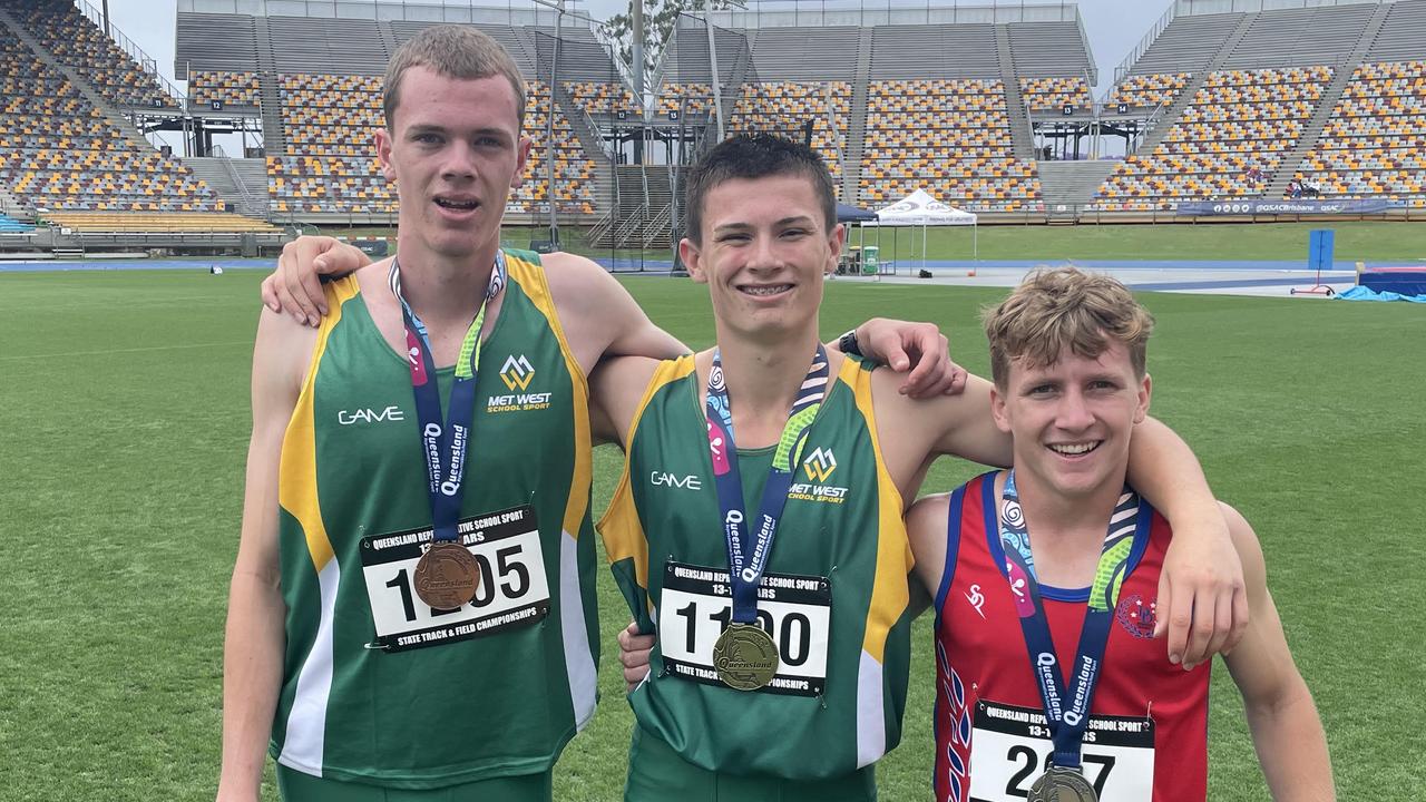 Luke Unwin, middle, with Sam Wilson, left, and Brock Dawson.