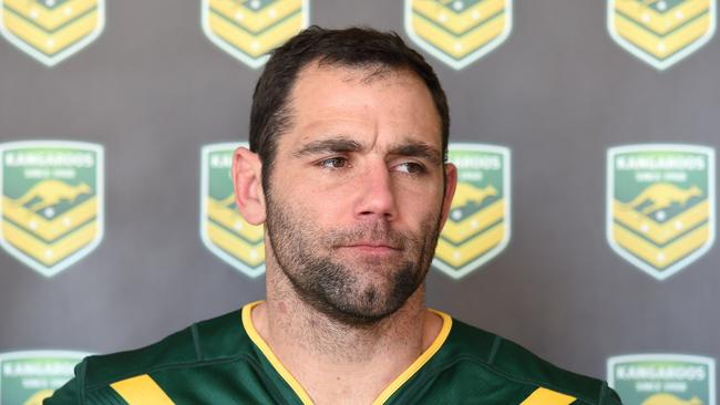 Australian captain Cameron Smith speaks to the media.