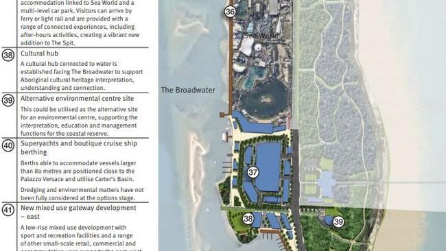 The Spit master plan - the options report, showing the area around Sea World.