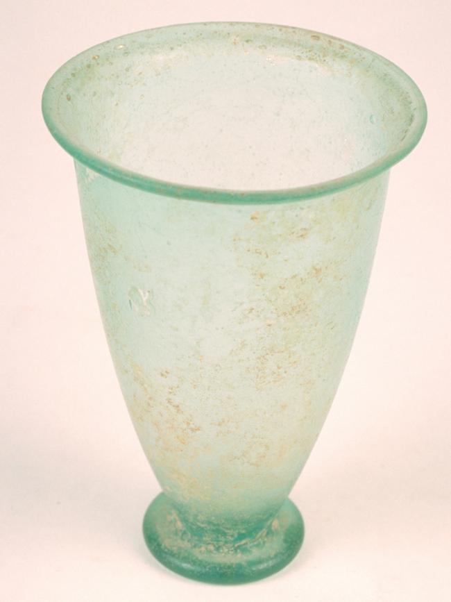 Glass cup Roman, 1st – 2nd century CE Classics and Archaeology Collection, the University of Melbourne Art Collection