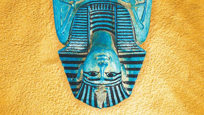 The blue glazed Shabti from the tomb of the Pharaoh Seti. The statue will feature in Pharaoh, an exhibition of loaned works from the British Museum at the National Gallery of Victoria.