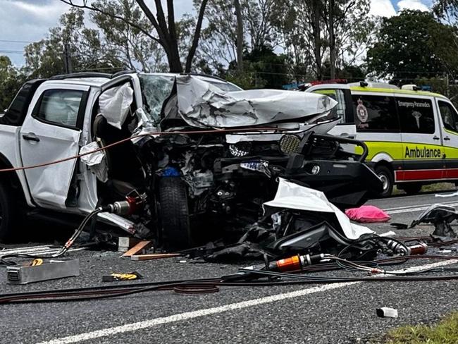 Photos from RACQ Capricorn Rescue from the Bororen crash on the Bruce Highway on December 20 2023