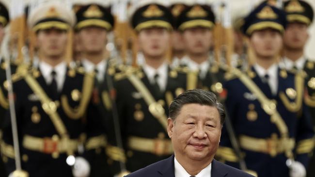 Chinese President Xi Jinping reviews the honour guard during a welcome ceremony at The Great Hall of the People on November 22, 2023 in Beijing, China. Picture: Getty Images