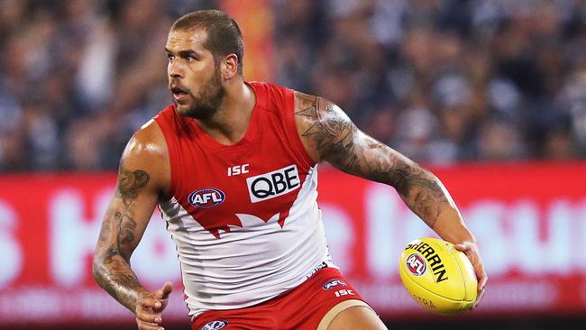 Sydney's Lance Franklin during AFL Preliminary Final match Sydney Swans v Geelong Cats at the MCG. Picture. Phil Hillyard