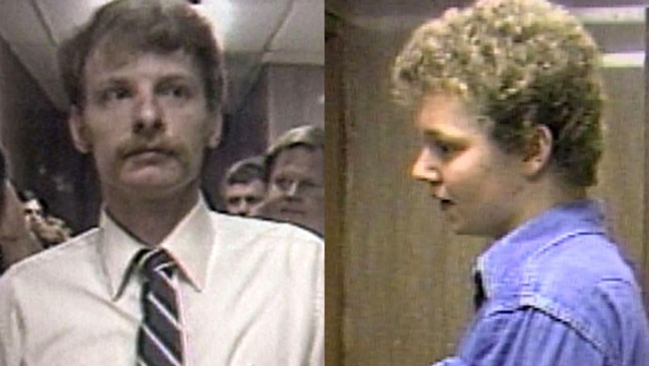 Stephen West (left) was 23 and his co-accused Ronnie Martin (right) 17 when they raped and murdered Sheila Romines and killed her mother Wanda. Picture: WBIR-TV.