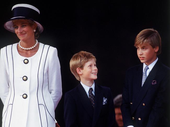 Princess Diana with young Prince Harry and Prince William. Picture: Getty Images