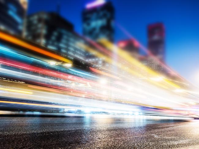 Speed, Long exposure of cars traffic at night