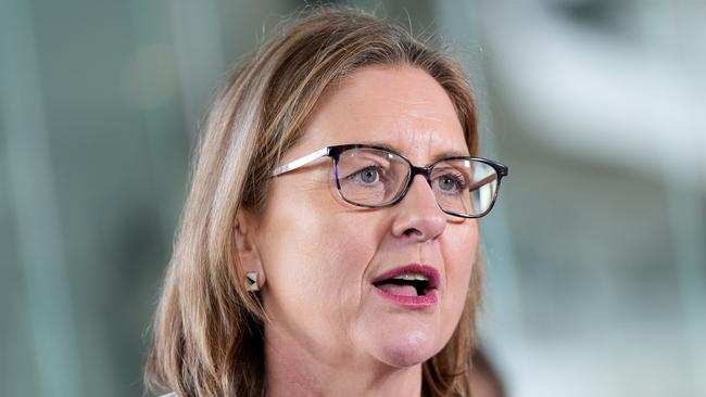 MELBOURNE, AUSTRALIA - AUGUST 18: Premier of Victoria Jacinta Allan speaks during a Cricket Australia Media Opportunity at Melbourne Cricket Ground on August 18, 2024 in Melbourne, Australia. (Photo by Asanka Ratnayake/Getty Images for Cricket Australia)