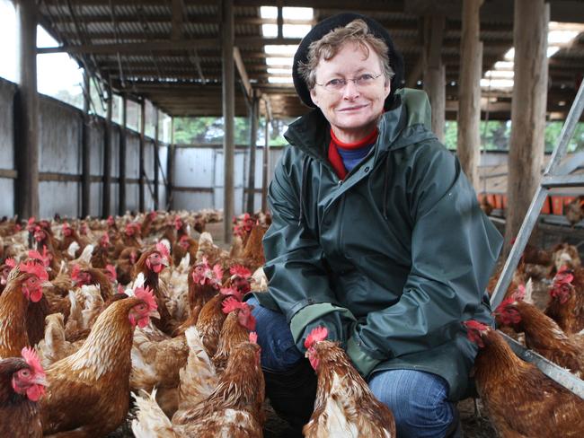 Meg Parkinson VFF presidential hopeful. Free Range organic Egg farmer