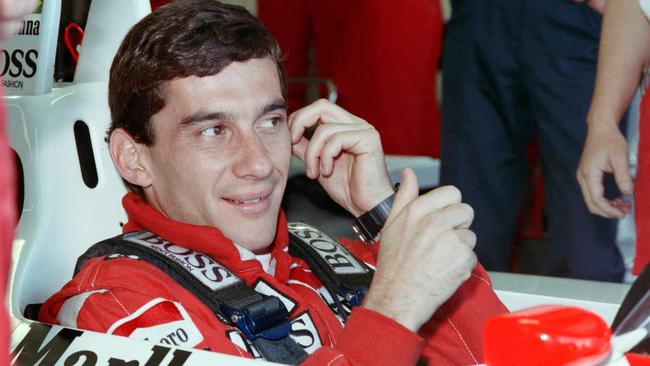 New world champion Ayrton Senna in the pits during the final qualifying for the 1988 Australian Grand Prix in Adelaide.