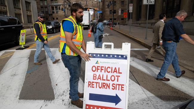 Voters are directed to polling sites in Pittsburgh, Pennsylvania. Picture: AFP