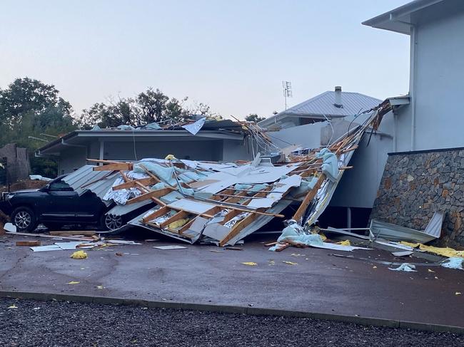 A possible tornado ripped the roof off a house. Picture: Supplied/Cameron Alder via ABC Perth Facebook