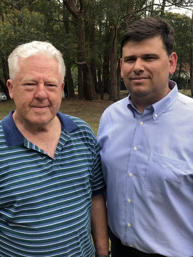 Andrew Tiede and Bayview Golf Club general manager David Stone standing together in support of the 85-unit seniors living development proposal for the Bayview Golf Club.