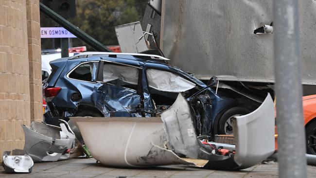 The truck hit seven vehicles, injuring nine people. Picture: Keryn Stevens