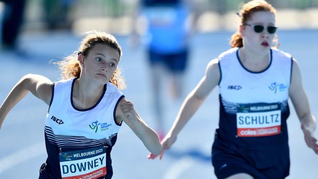 Eleanor Downey (VIC) competes in the Girls MC1 200m.