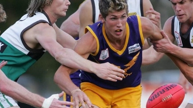 A young Robbie Ross in action against Donvale.