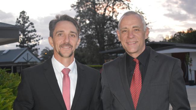 Bundamba State Secondary College staff Tim Gado and John Jennings at the 2021 Bundamba State Secondary College year 12 formal, Ipswich Turf Club 17th of November 2021. Picture: Jessica Baker