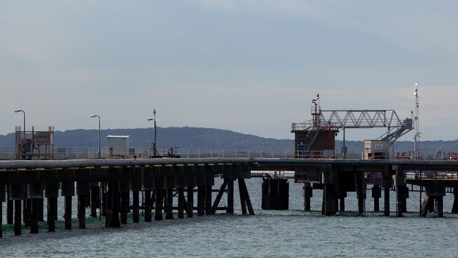 Crib Point jetty. A $250m gas terminal will create 40 jobs in the small suburb. Picture: Hamish Blair