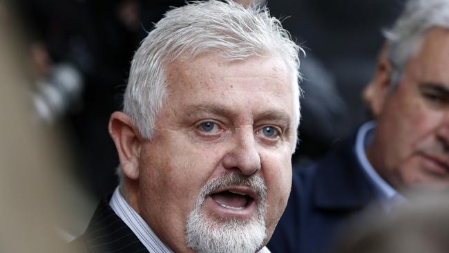 Abuse victim Peter Gogarty fronts media outside Newcastle Court on June 19. Picture: Darren Pateman/AAP