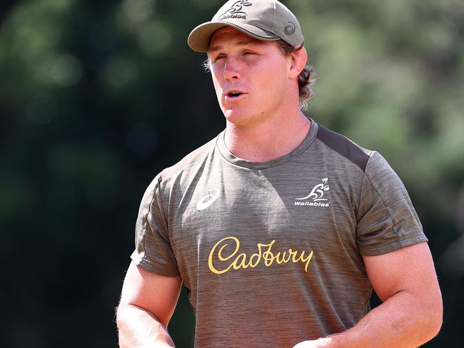 Australia's captain Michael Hooper takes part in the captain's run in Gold Coast on September 17, 2021, ahead of Rugby Championship round four clash with South Africa. (Photo by Patrick HAMILTON / AFP) / IMAGE RESTRICTED TO EDITORIAL USE - STRICTLY NO COMMERCIAL USE