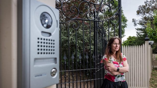 Fiona Anderson installed security gates after her home was burgled in January this year. Picture: Jake Nowakowski