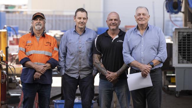 CBCH/Max Cranes’ Chris Birch, Whyalla Hose &amp; Fittings Services general manager Jarrod Starkey, Maaric Dry Cleaners owner Chrys Press and Whyalla Hose and Fitting Services director David Bruce. Picture: Brett Hartwig