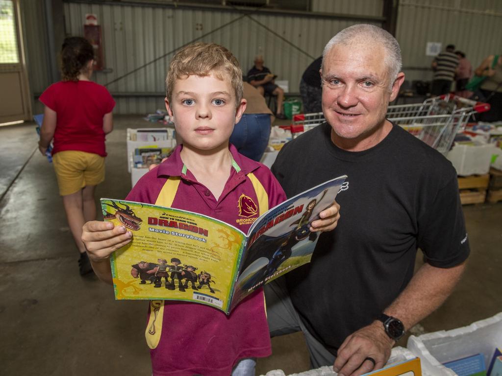 Samuel Quinn and Bruce Quinn at the Chronicle Lifeline Bookfest 2022. Saturday, March 5, 2022. Picture: Nev Madsen.