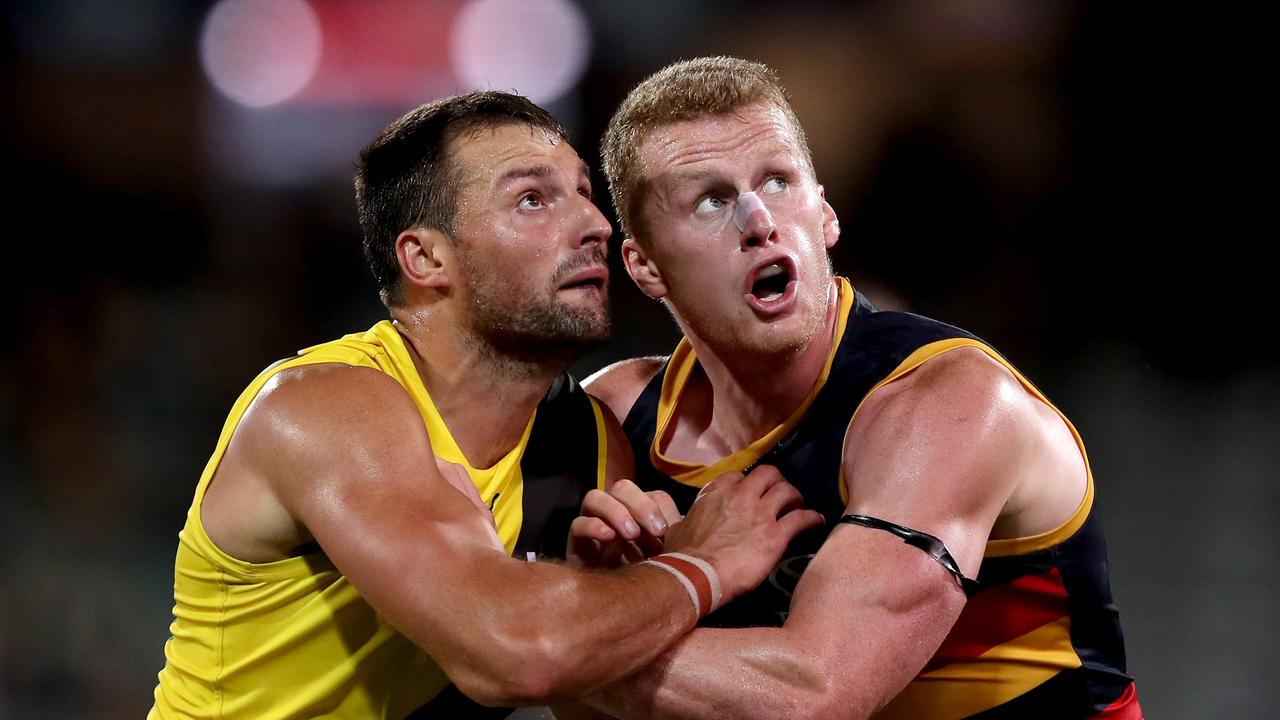 Richmond and Adelaide could meet at Giants Stadium. Photo: James Elsby/AFL Photos via Getty Images.