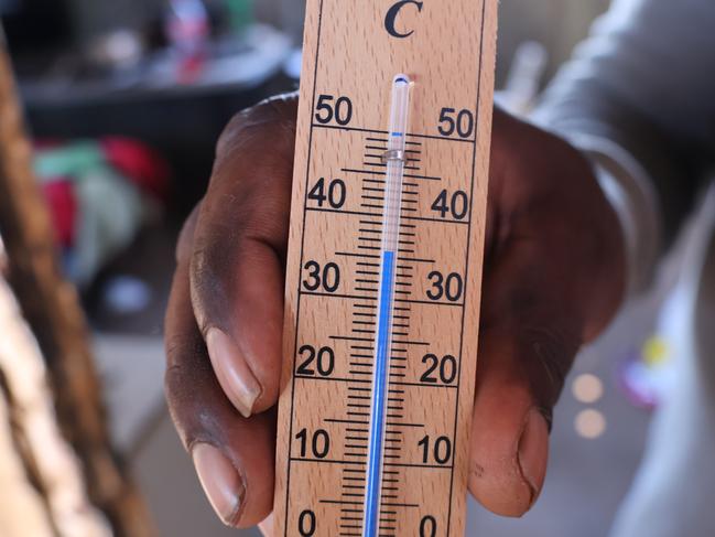 The temperature reaches 35C inside John Hayes' home at White Gate. Picture: Riley Walter