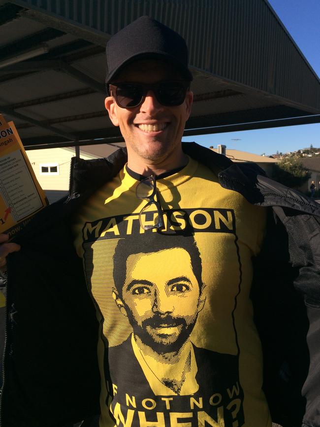 Gunsberg campaigning for mate James Mathison.