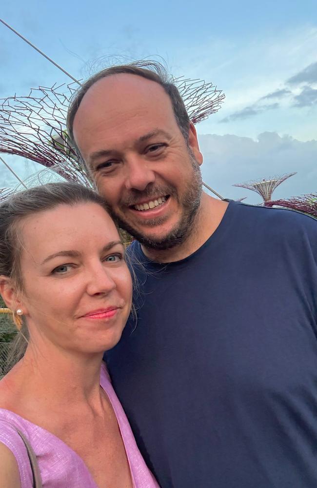 Keira Connell, her husband and daughter were holidaying in Singapore when they boarded the Qantas flight home to Sydney on January 18. Picture: Keira Connell