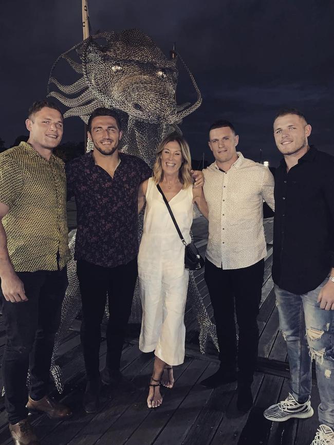 Julie Burgess with her sons George Burgess, Sam Burgess, Luke Burgess and Thomas Burgess. Source: Instagram
