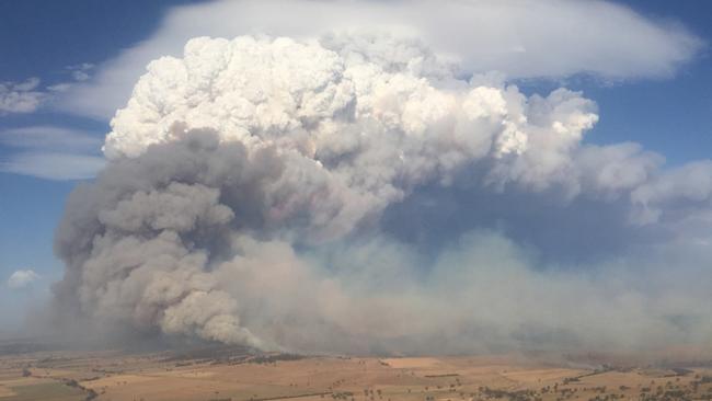 Aerial RFS surveillance of the Sir Ivan fire which destroyed homes in the small village of Uarbry, 150km from Dubbo, on February 12, 2017. Picture: NSW Rural Fire Service.