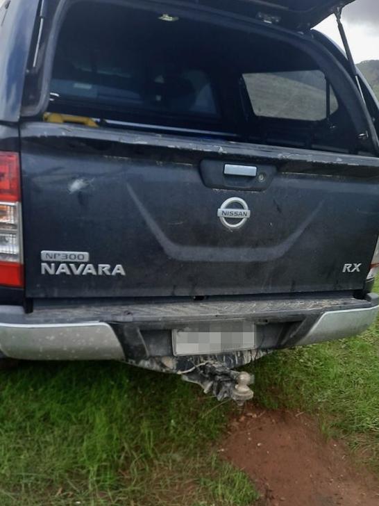 A Nissan Navara, alleged to belong to George Lavrentiadis, photographed parked at a shack nearby the one owned by Barry Robertson. Picture: Supplied