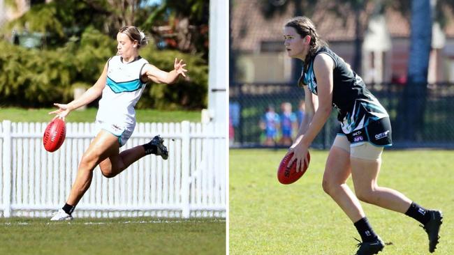 (L-R) Tash McKay and Isla Wiencke in action for Belconnen Magpies. Picture: Belconnen Magpies