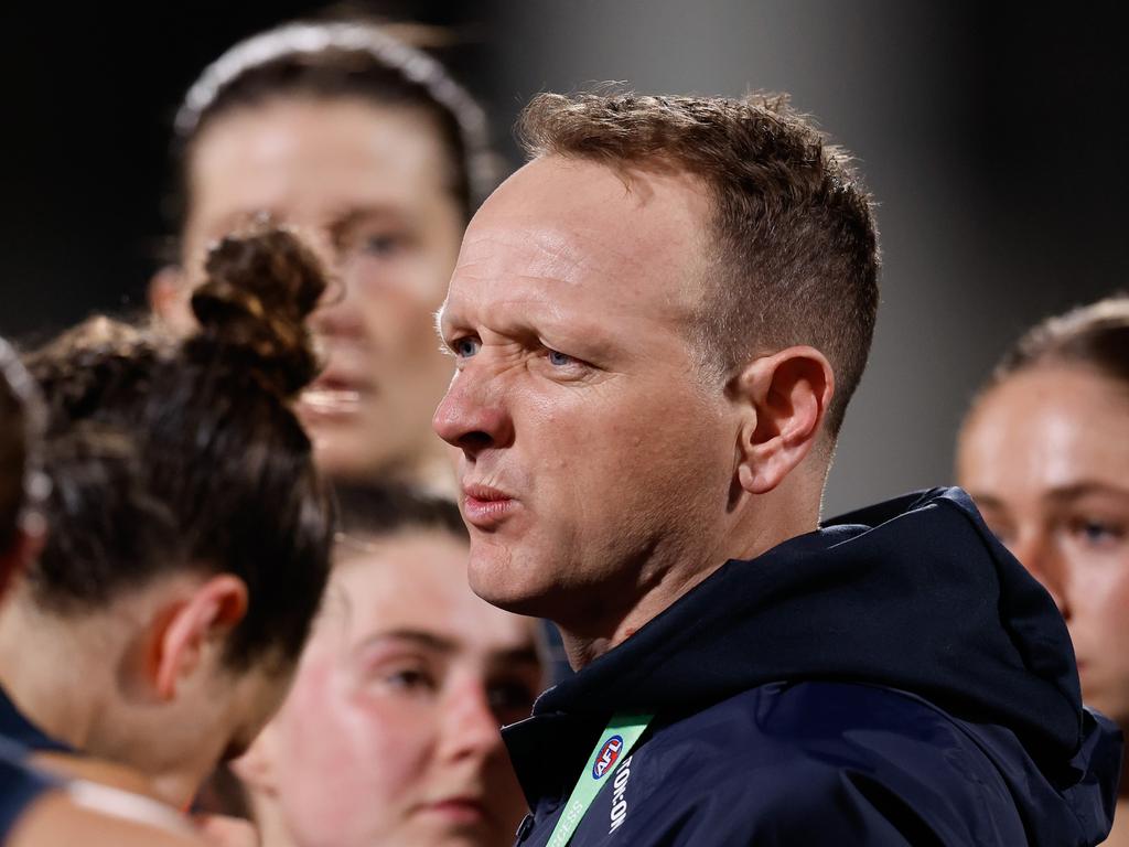 It was the second smashing in two weeks for the Blues. Picture: Dylan Burns/AFL Photos via Getty Images