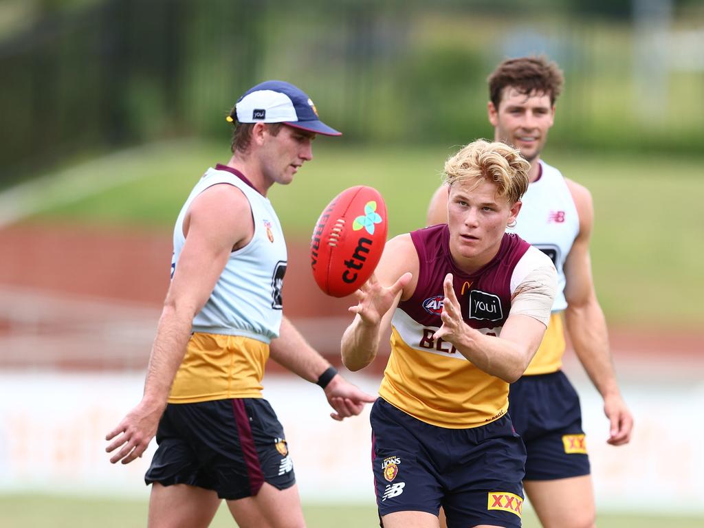 Levi Ashcroft has recovered from shoulder surgery and will make his first pre-season appearance for the Brisbane Lions on Thursday night. Picture: Chris Hyde/Getty Images