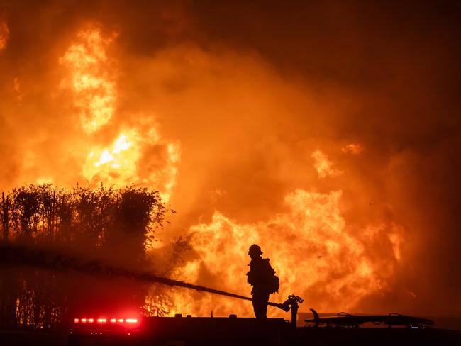 Fire hydrants in the Pacific Palisades ran dry overnight. Picture: Apu Gomes/Getty Images/AFP