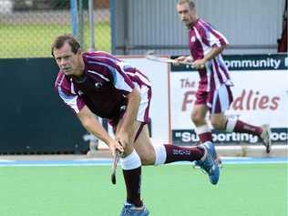 DRAW: Grafton Over-55s take on favourites Western District in the NSW Vets Hockey tournament in Grafton. Photos: Adam Hourigan