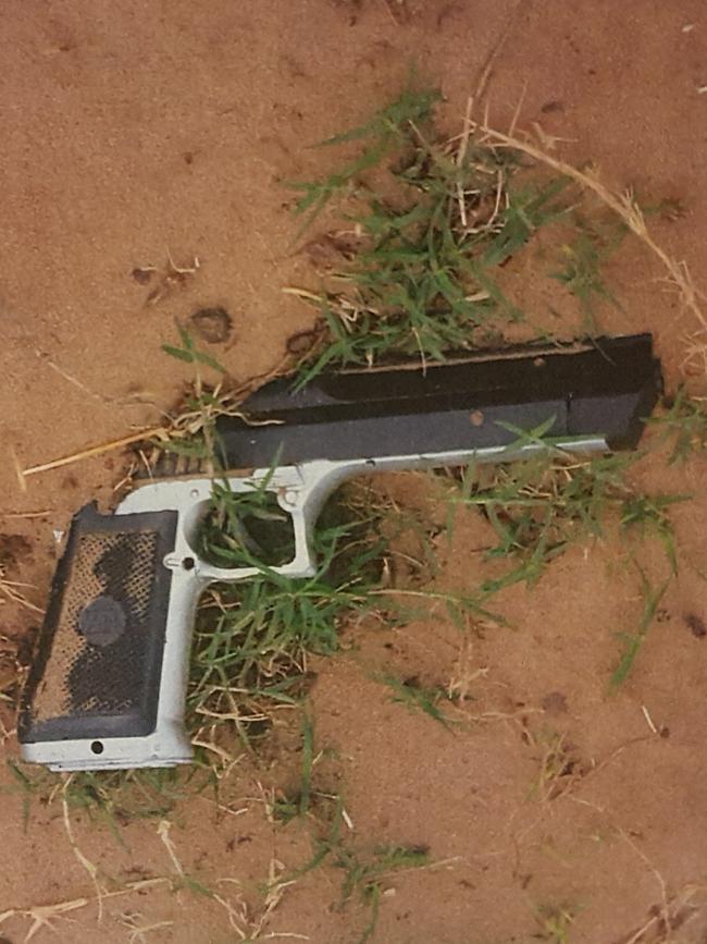 The toy gun found on Gene Bristow’s property, believed to have been used in his offending.