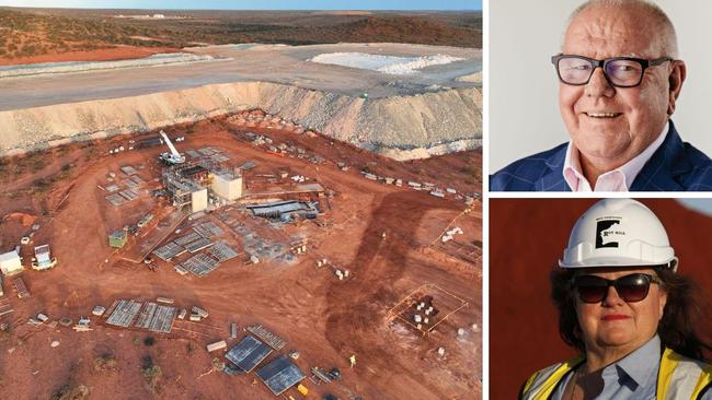 Clockwise from top right: Liontown Resources chairman Tim Goyder, major shareholder Gina Rinehart and Kathleen Valley project