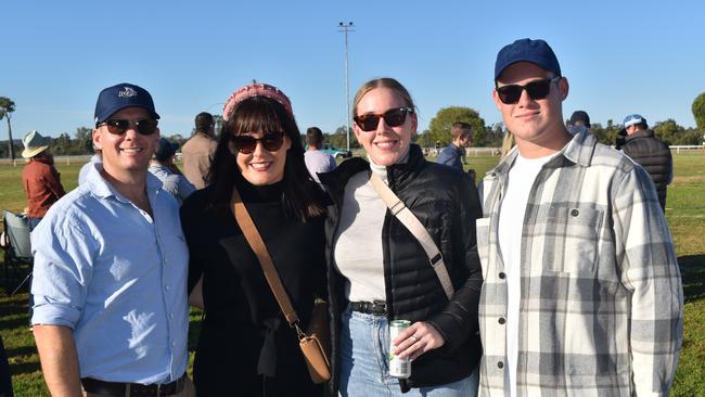 Spectators cheer on as they watch the B Grade St George vs Condamine match at the Roma Rugby Races at Bassett Park. Picture: Chloe Cufflin.