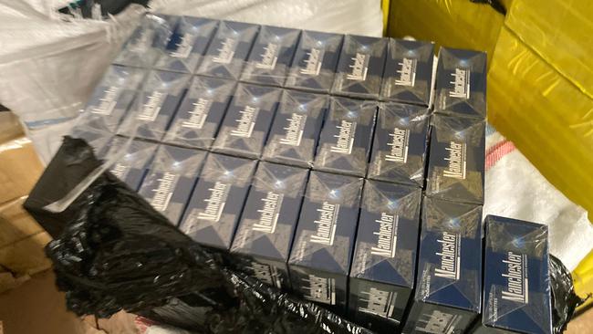 7 million cigarettes were found in the warehouse. Picture: SAPOL
