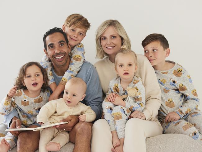 Eddie Betts, Anna Scullie and their five children.