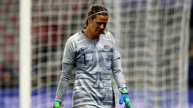 Lydia Williams’ heroics couldn’t save the Matildas. Picture: Getty