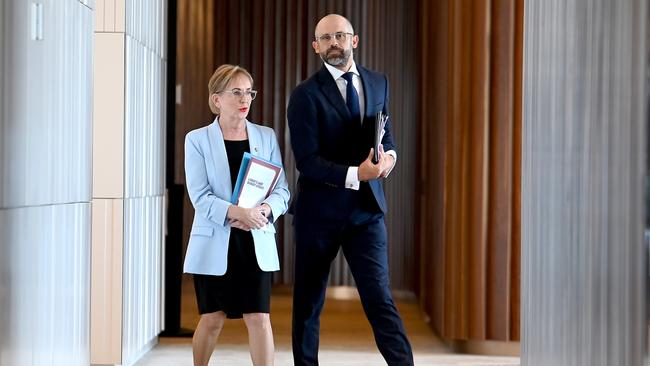 Finance Minister Ros Bates and Treasurer David Janetzki with the Mid-Year Fiscal and Economic Review (MYFER) Thursday January 23, 2025. Picture, John Gass