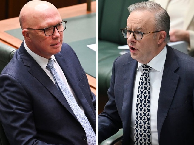 Peter Dutton and Anthony Albanese in Question Time on Wednesday August 21, 2024. Picture: Martin Ollman/NewsWire