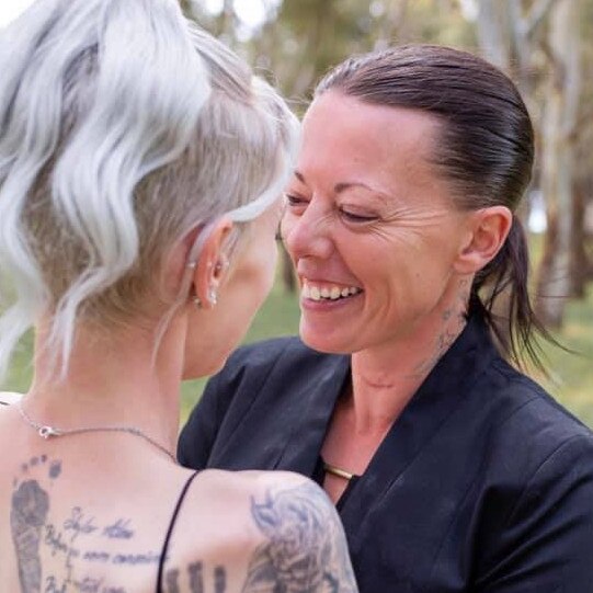 Krystal Marshall, right, was found dead in her home after a house fire in Aldinga Beach. Picture: DianaM Photography