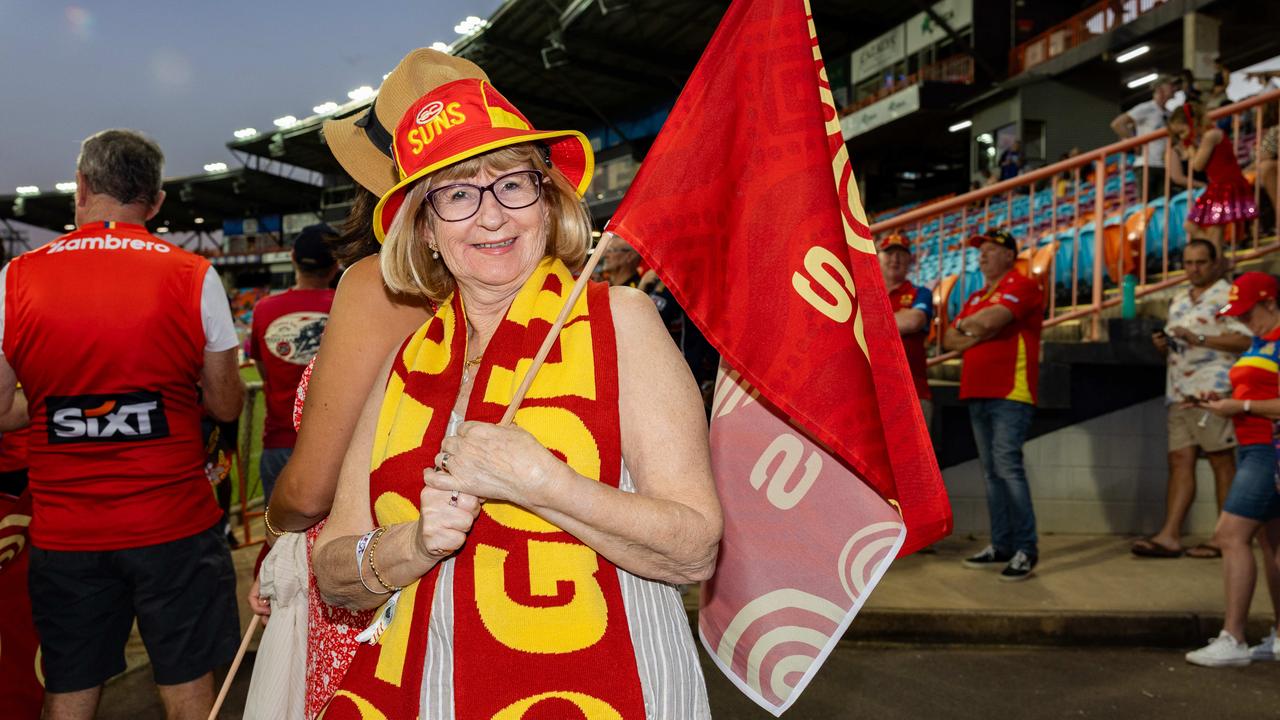 Fans at the Gold Coast Suns v Western Bulldogs 2025 AFL match at TIO Stadium. Picture: Pema Tamang Pakhrin